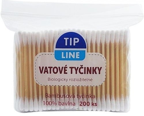 Vatové tyčinky 200ks TIP Line sáček - Kosmetika Pro ženy Péče o obličej Vatové tyčinky